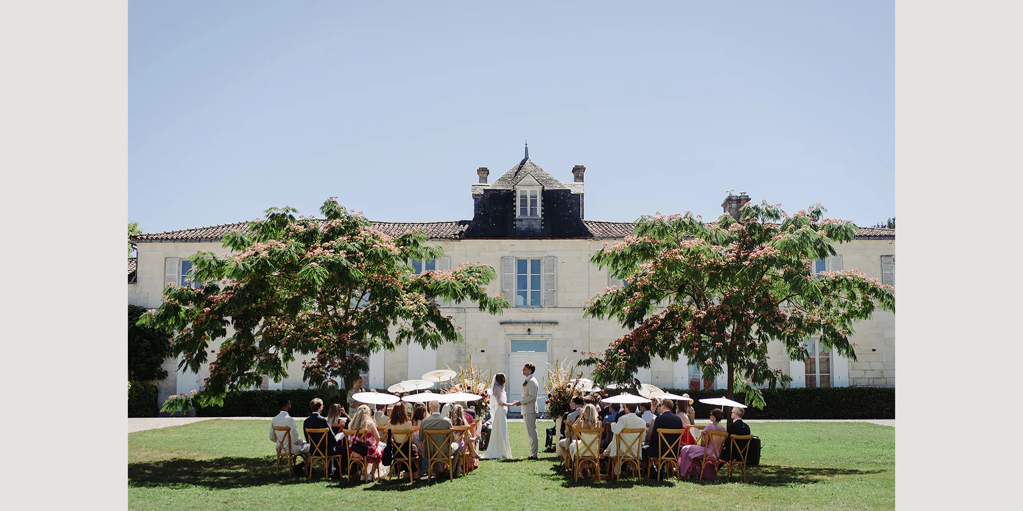 french wedding venue with greenery