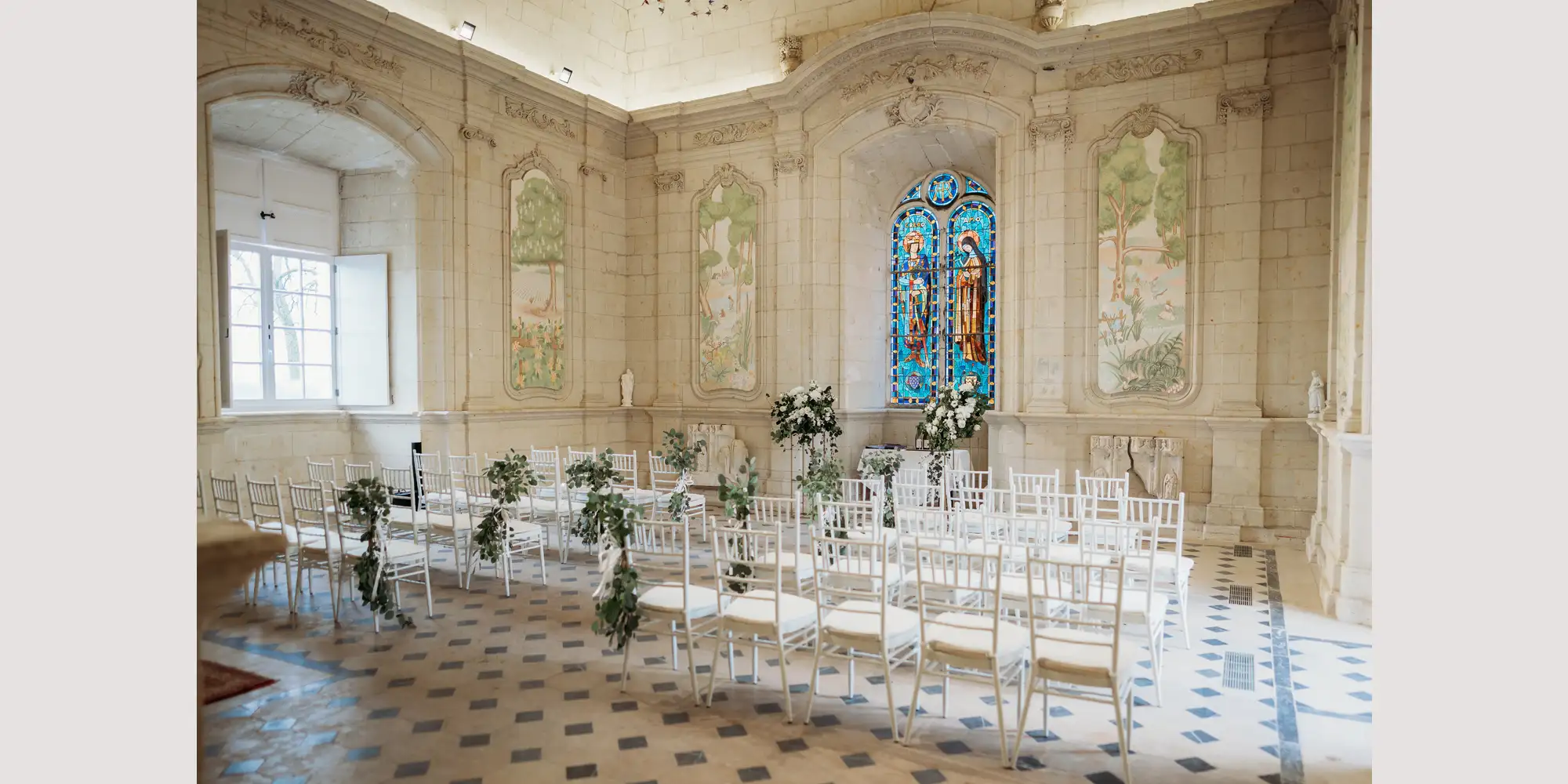 french wedding venue with church
