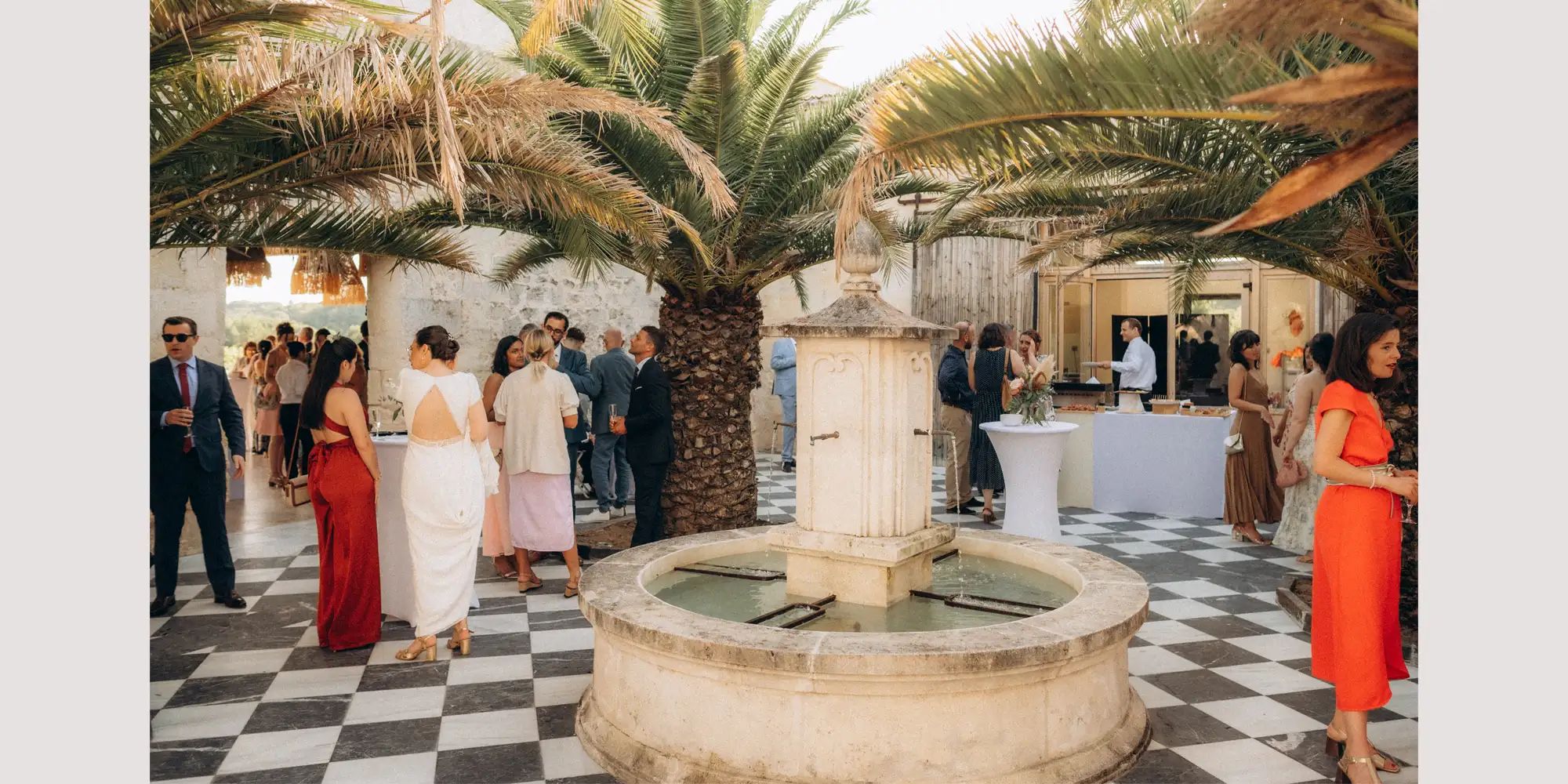 french wedding style courtyard wedding