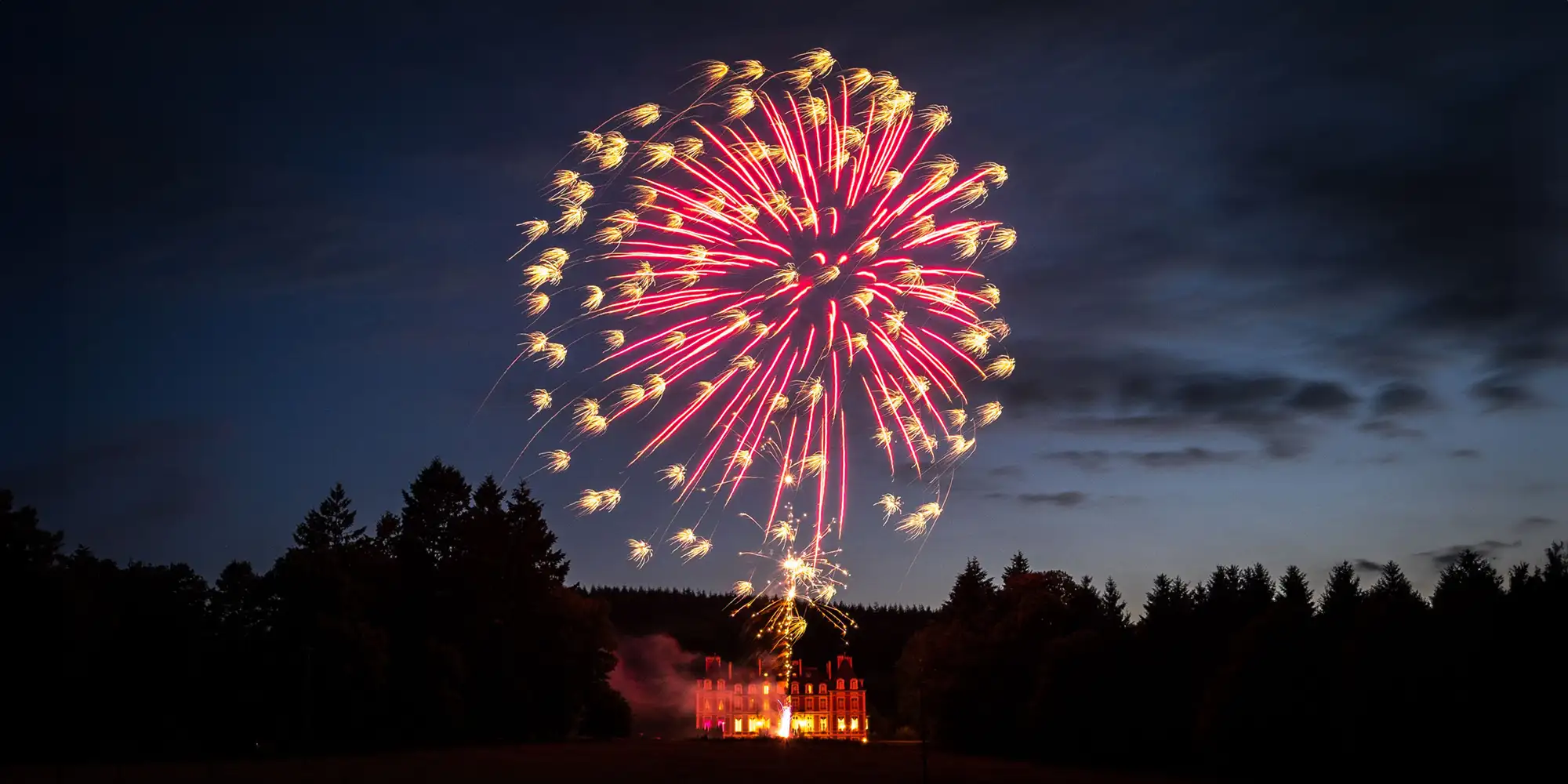 fireworks french wedding venue