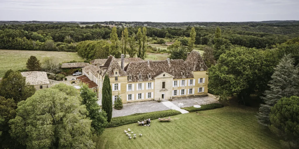 golden chateau wedding france