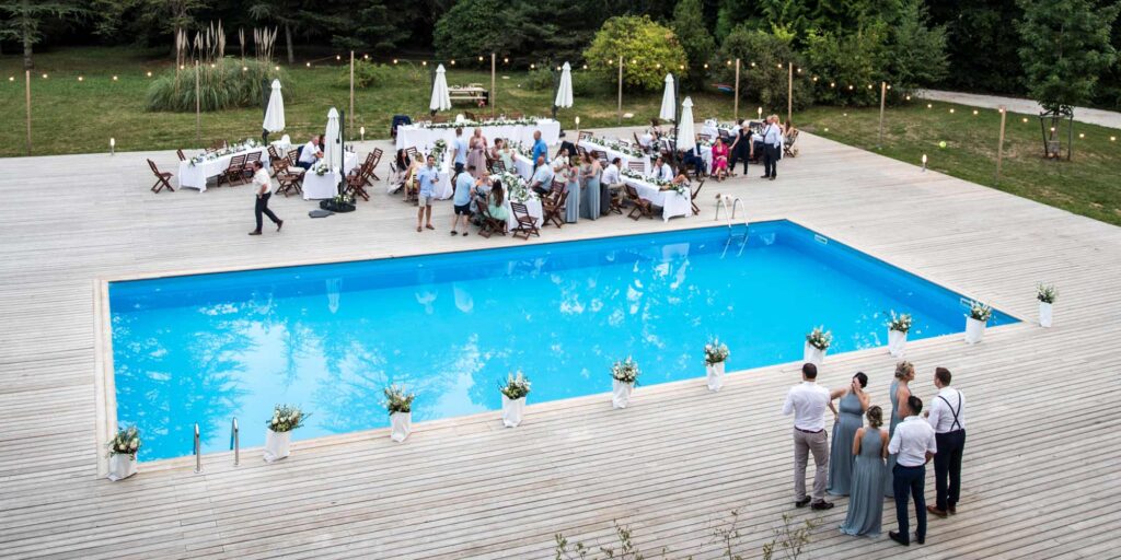 French wedding venue with pool