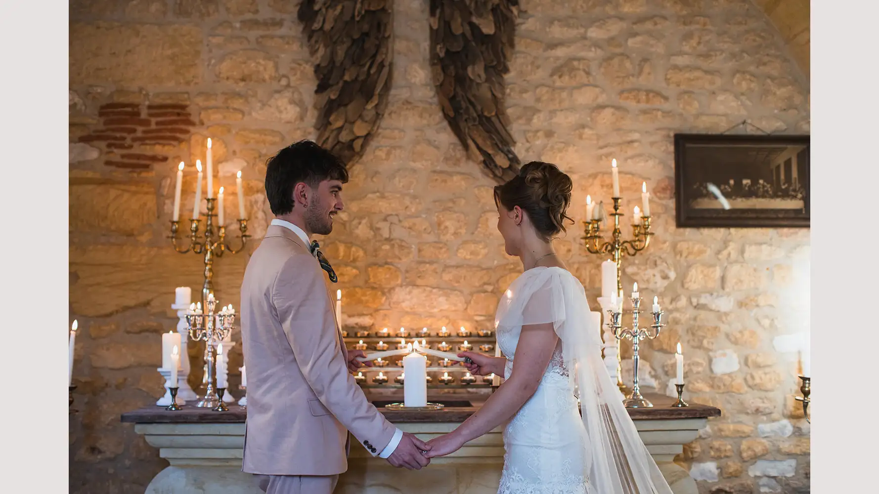 romantic wedding venue in french chapel