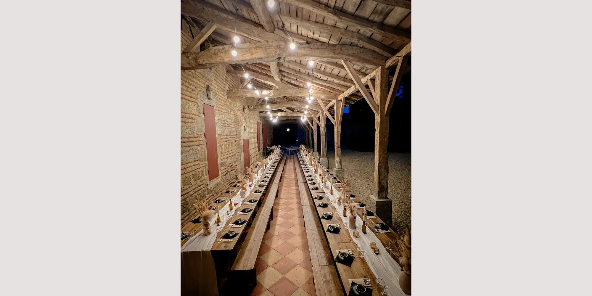 wedding under fairy lights france