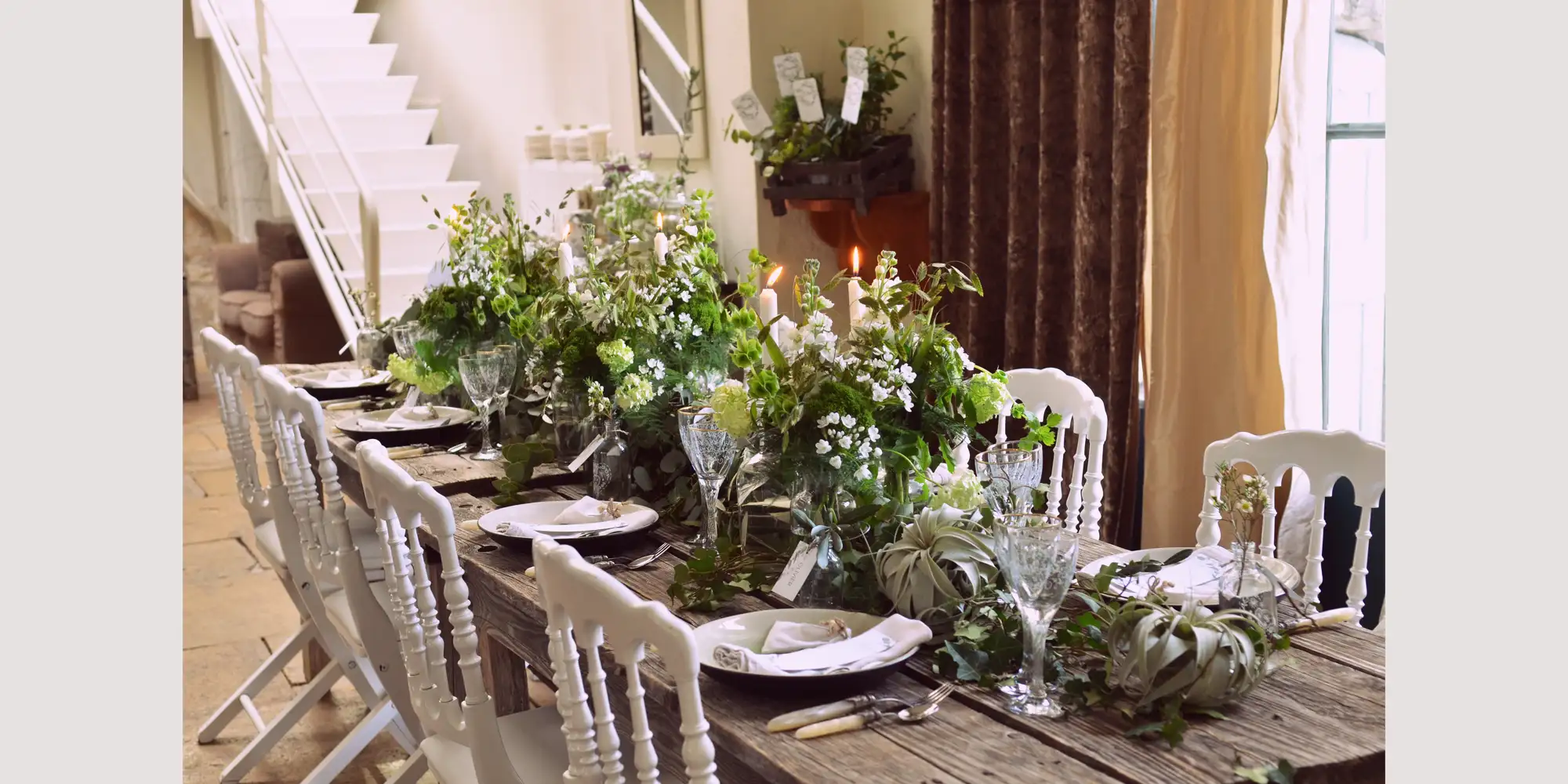 green and white wedding france