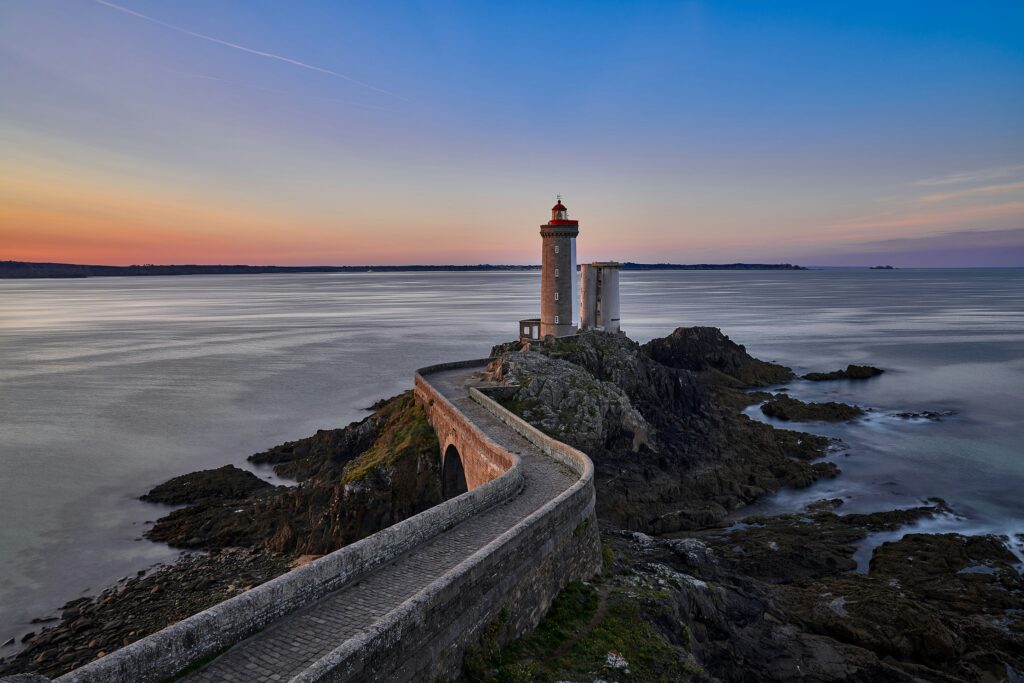 A picture of a lighthouse in Brittany, France