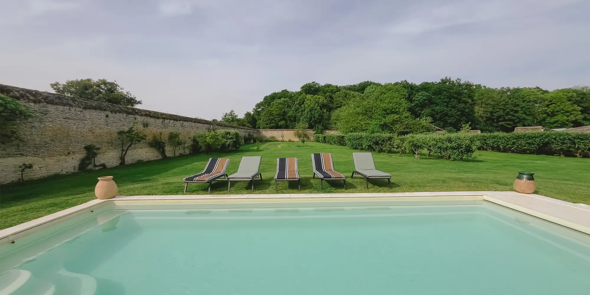 northern france chateau with pool wedding