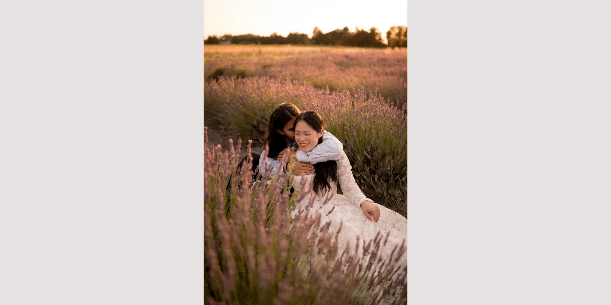 asian wedding in French lavender