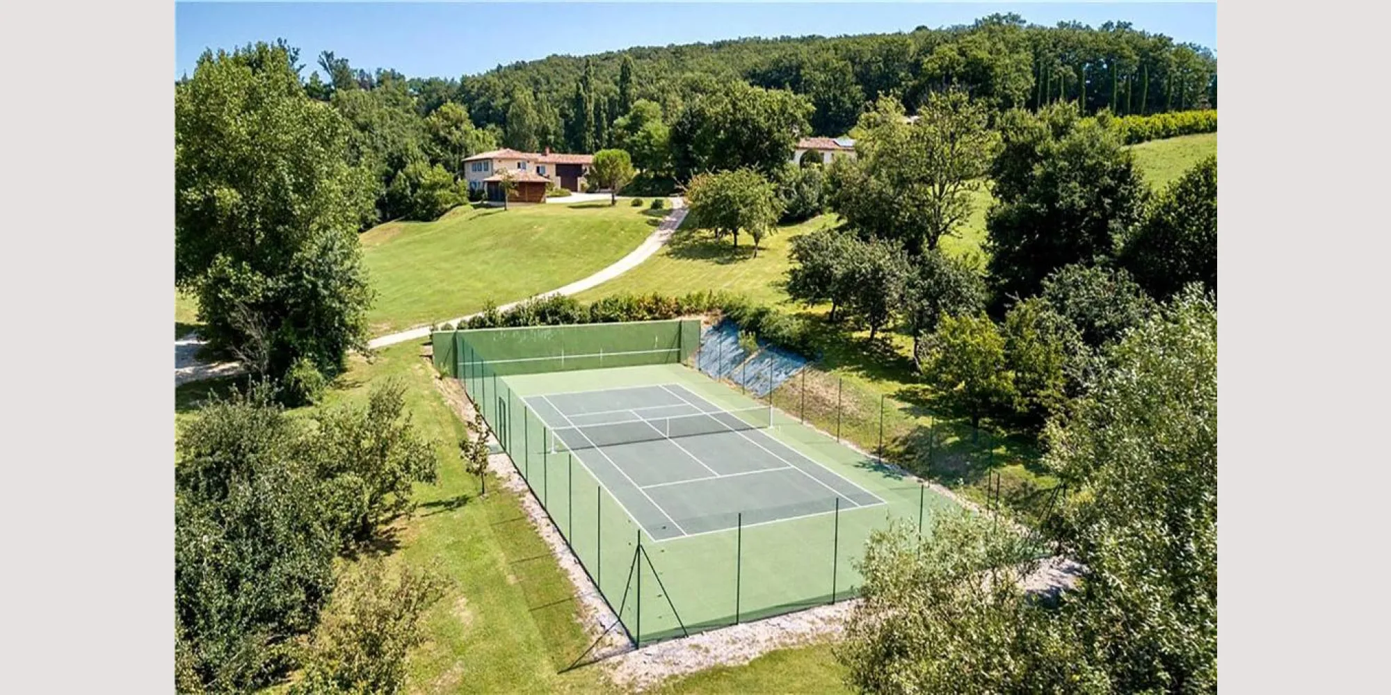 french wedding venue with tennis court